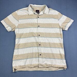 Prana Shirt Mens XL Striped Crocket Camp Hemp Organic Cotton Blend Outdoor Gorp